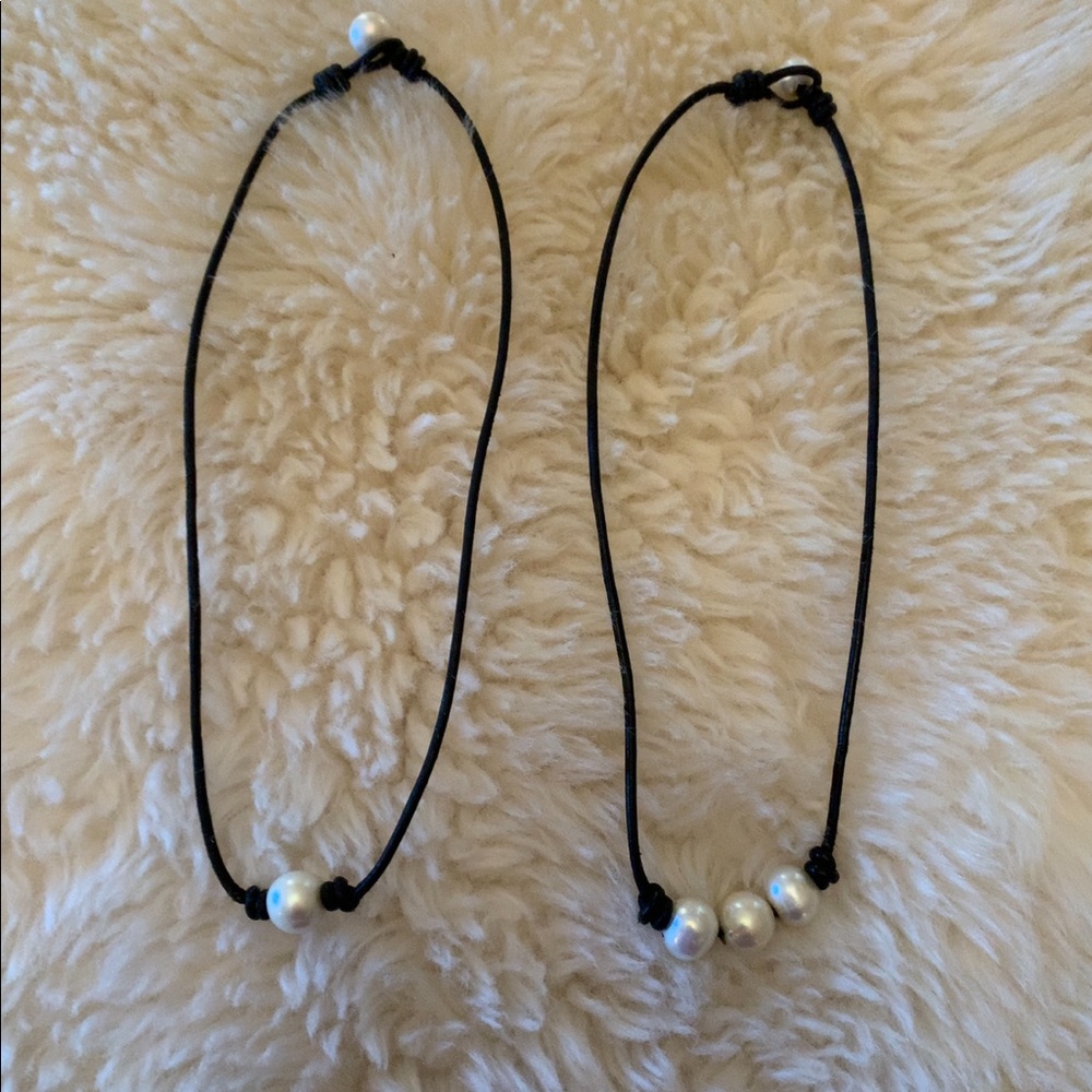 7 & 6 inch 1 Pearl & 3 Pearl Necklaces